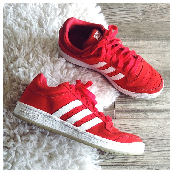 Adidas Top Ten Red & White Low Top Sneakers Adidas Top Ten Red & White Low Top Sneakers